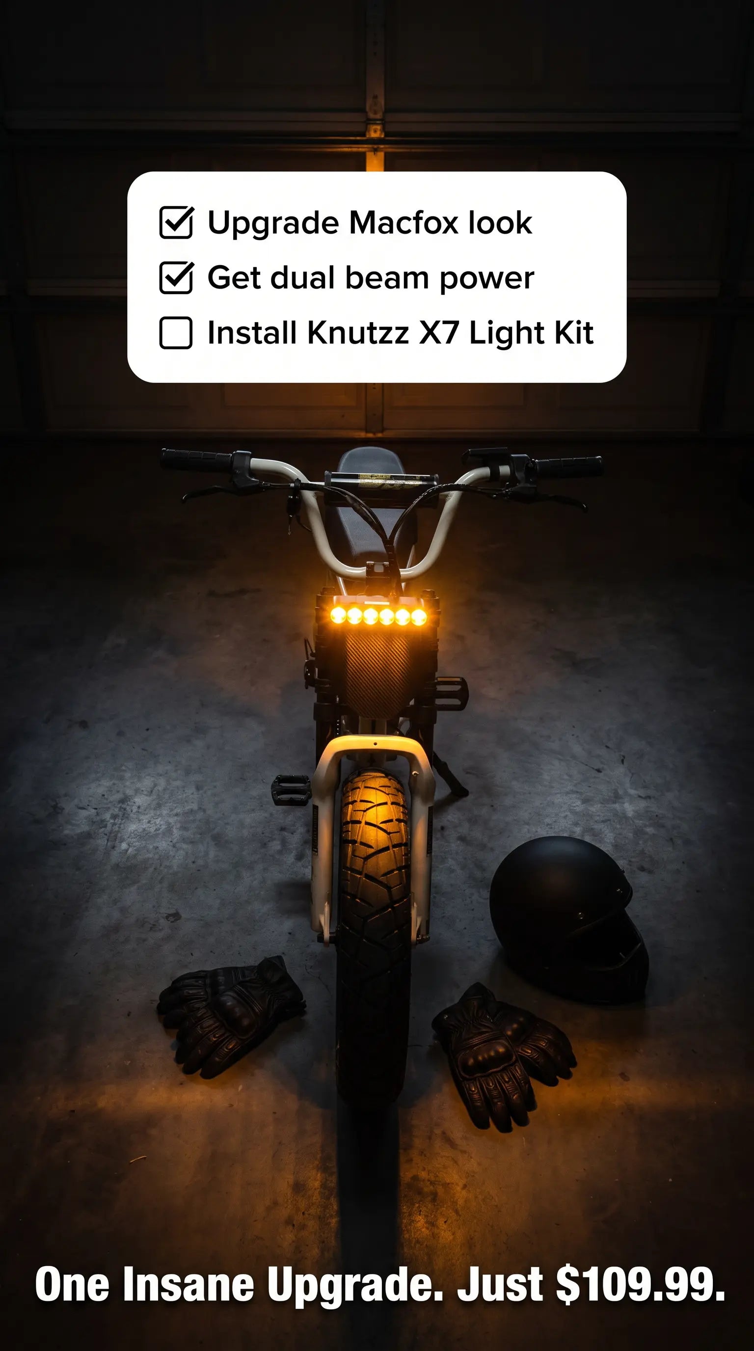 Macfox X7L Front Visibility Upgrade That Fits Knutzz Ebike Lighting and Accessories