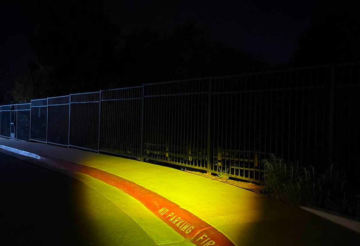 Amber low beam illumination