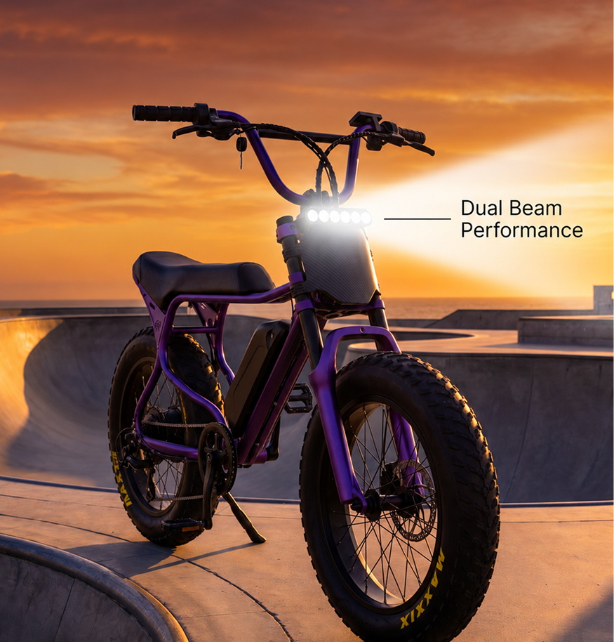 Knutzz Dual Beam light on an e-bike
