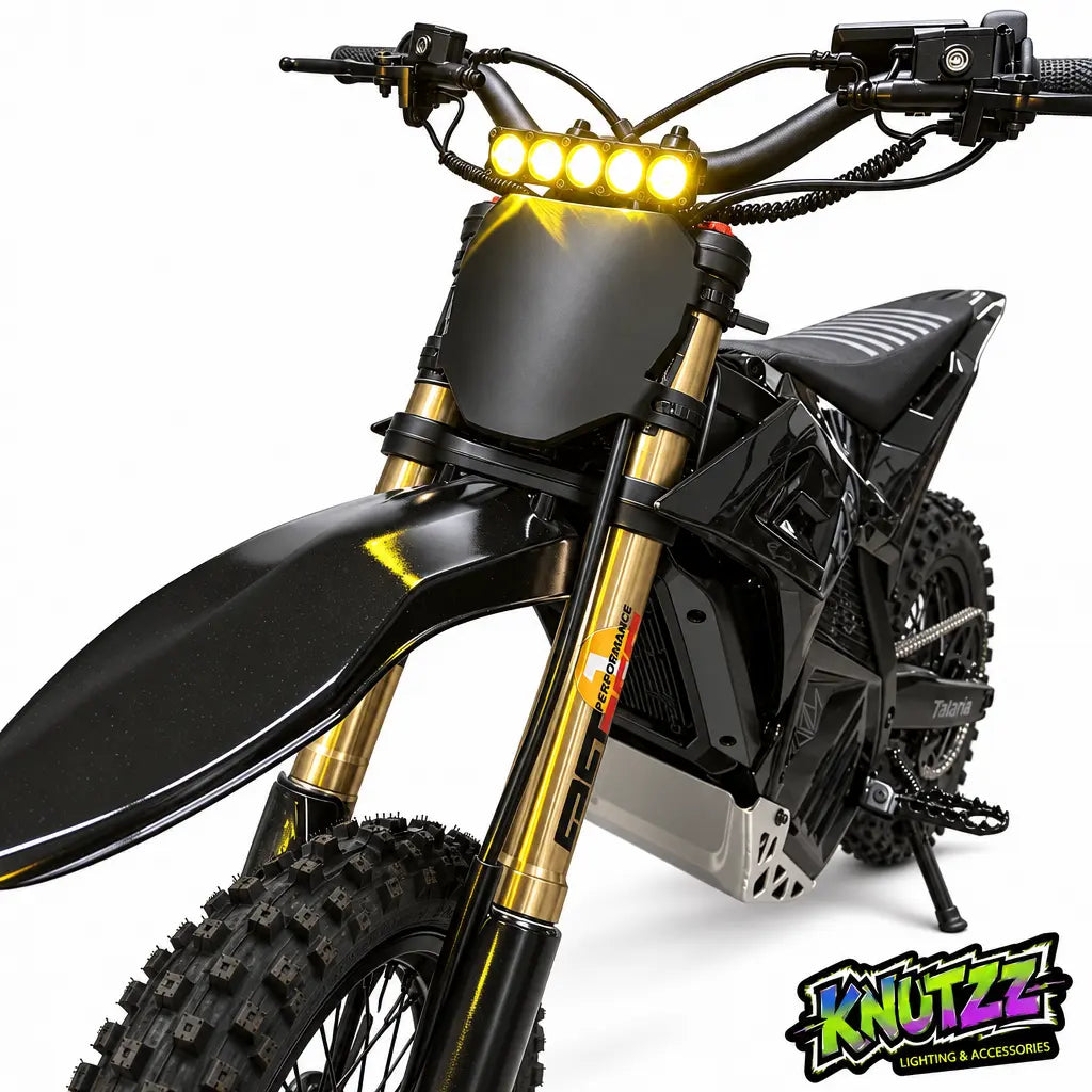 Throne Strike Shadow and Emoto Ebike Headlight and Light Bar for Baja